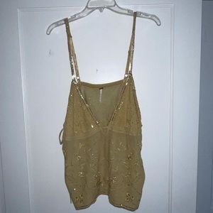 Free People Glitter Top Baby Doll Style *Amazing*